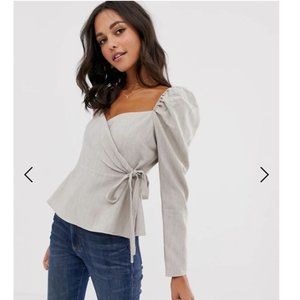 ASOS DESIGN long sleeve wrap top
